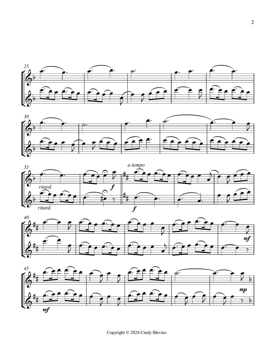 Gesu Bambino, for Flute Duet Flute Duet scores gallery preview page 3