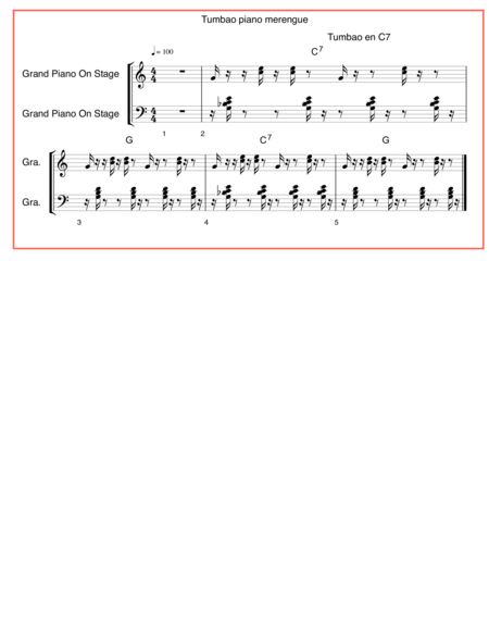 Tumbao piano merengue en C7 image number null