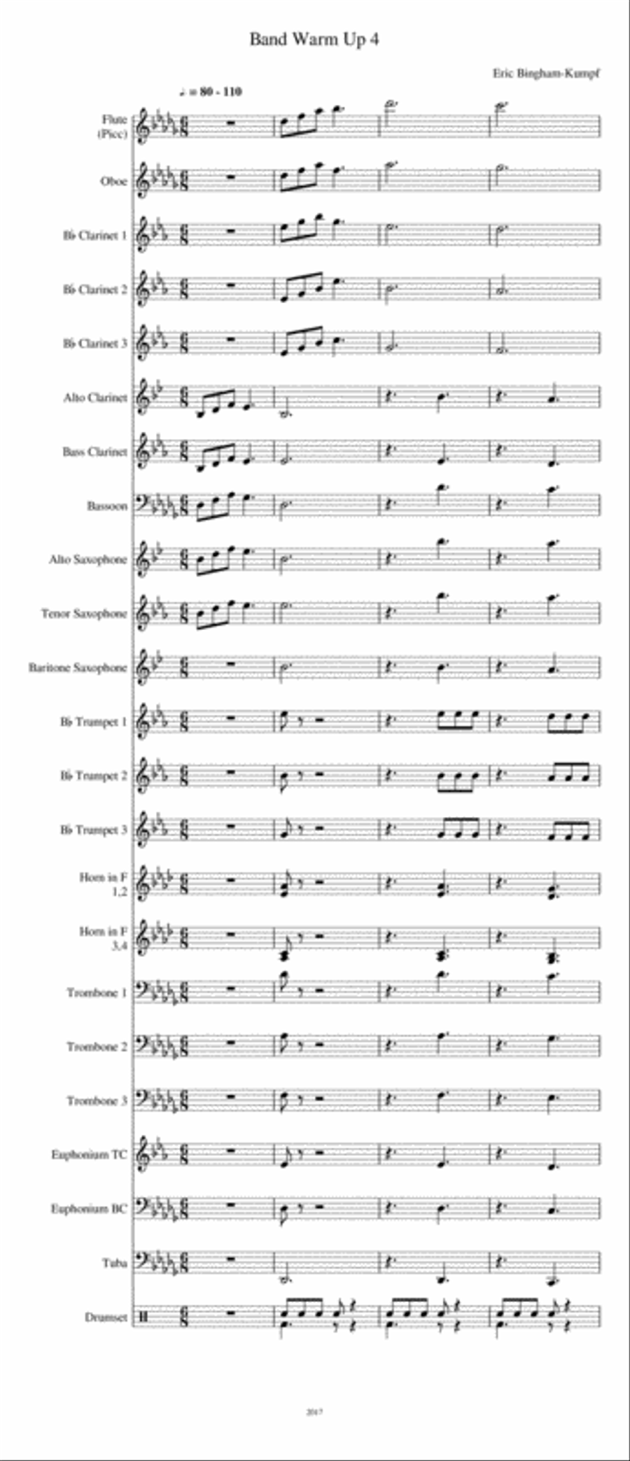 Band Warm up 4 Band Warm up 4 Concert Band scores gallery preview page 1