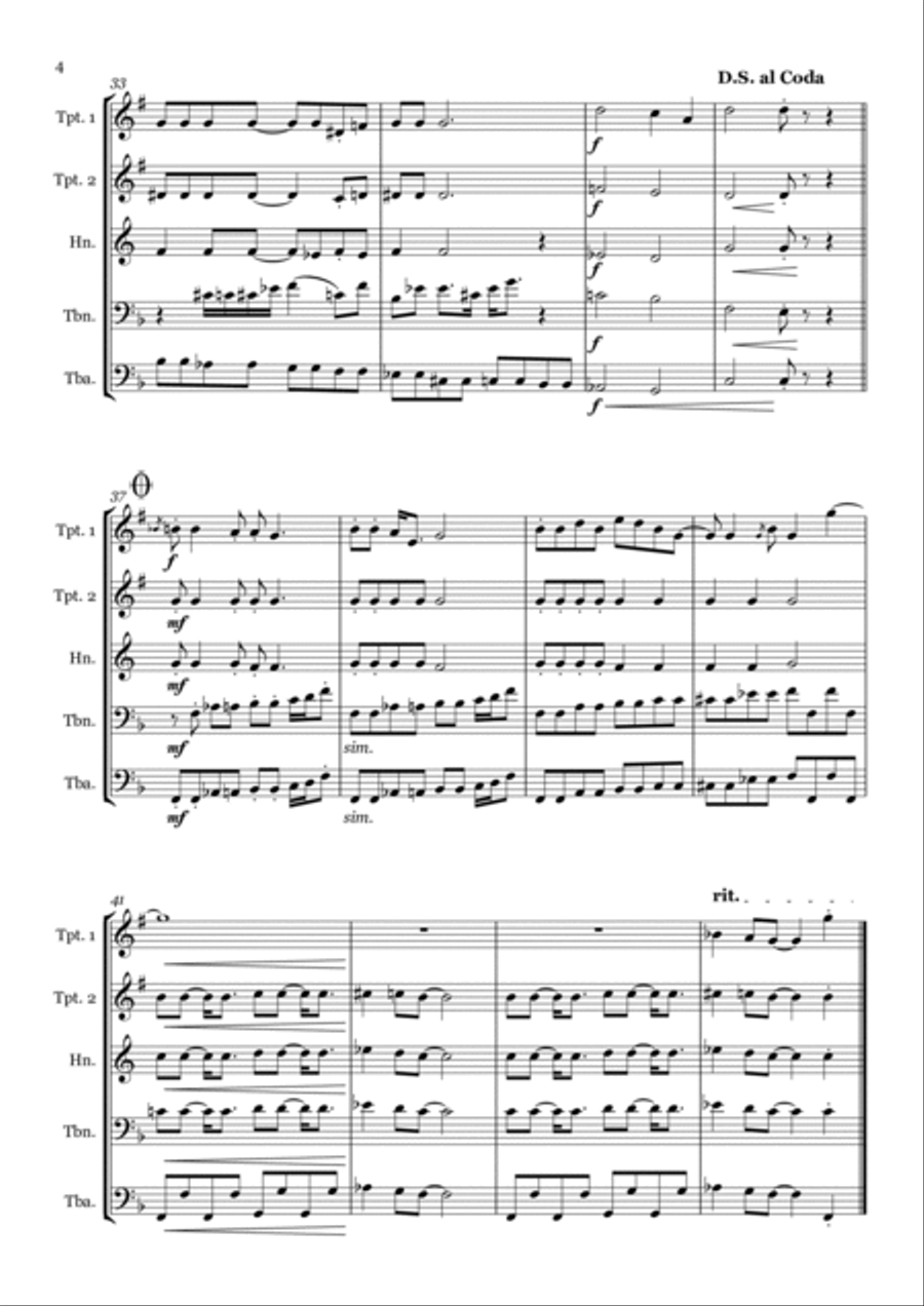 Lady Madonna Lady Madonna Brass Quintet scores gallery preview page 4