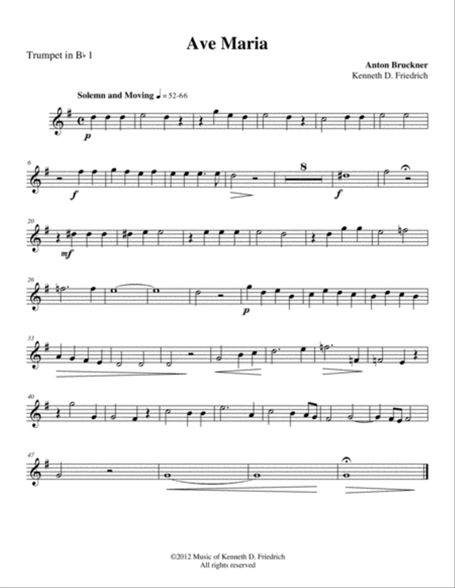 Bruckner - Ave Maria Brass Ensemble scores gallery preview page 5