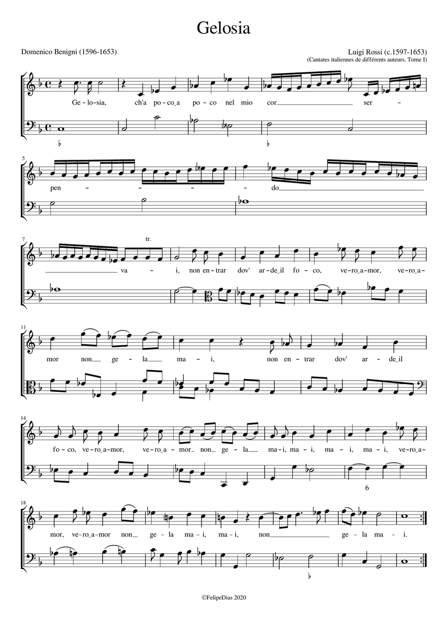 Gelosia ch'a poco a poco Gelosia ch'a poco a poco Voice Solo scores gallery preview page 1