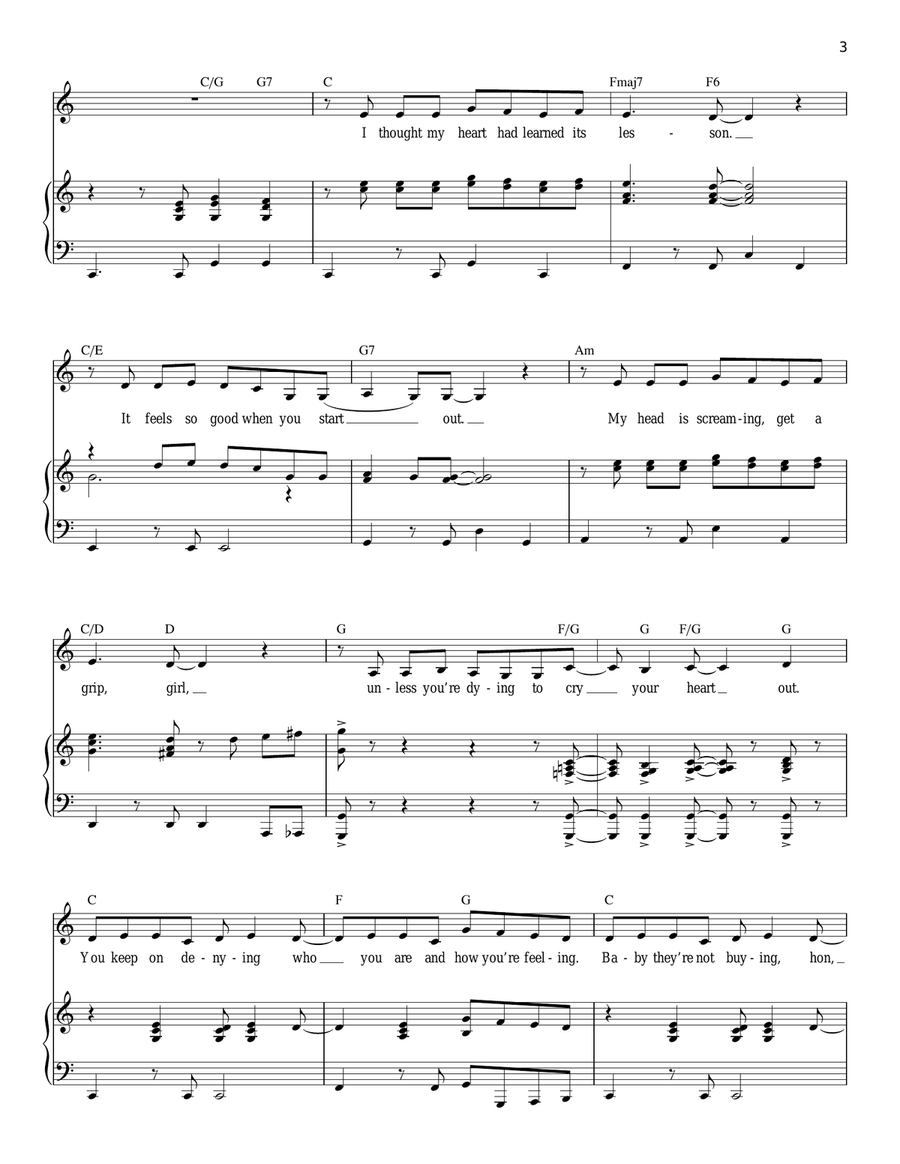 I Won't Say (I'm In Love) (from Hercules) Piano, Vocal scores gallery preview page 3