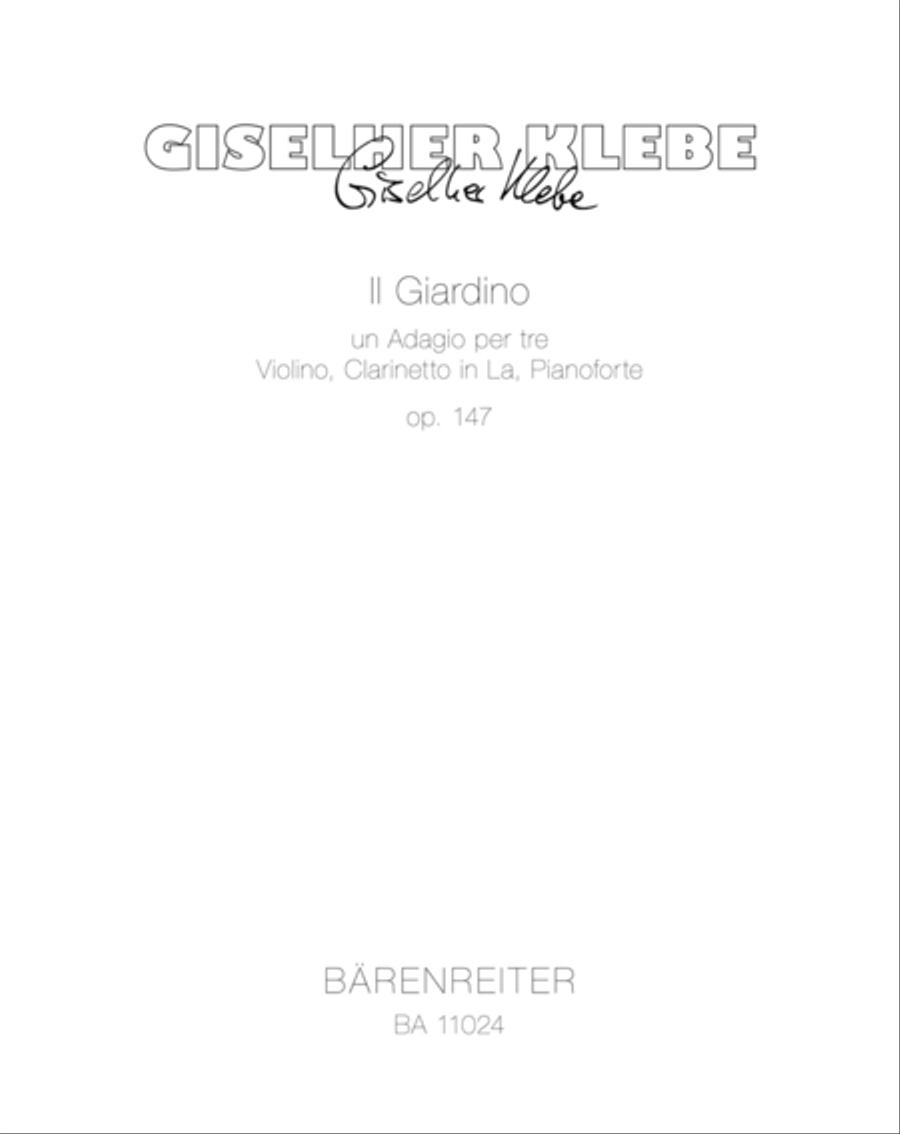 Il Giardino op. 147 Clarinet scores gallery preview page 1