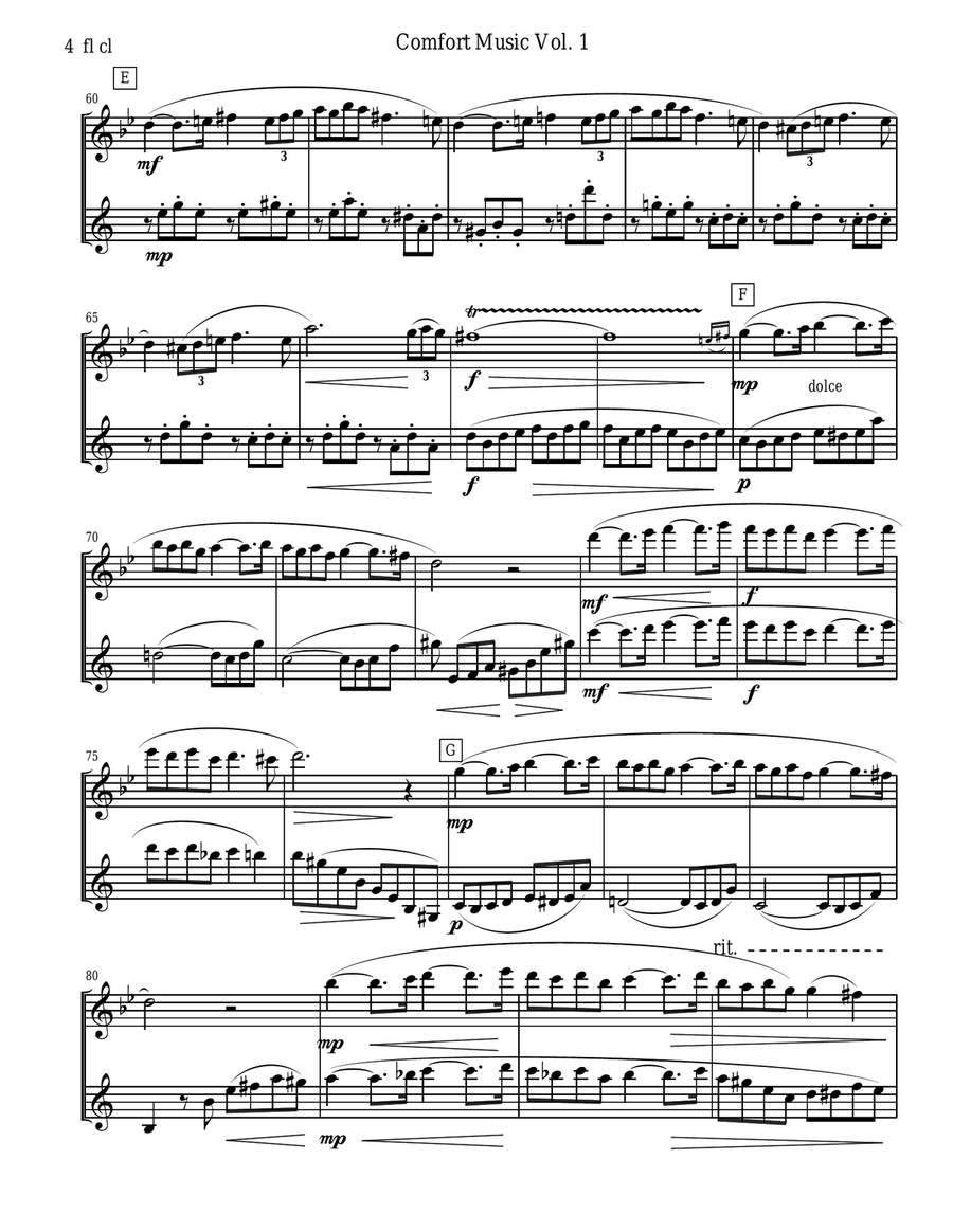 Comfort Music for Flute and Clarinet duet Woodwind Duet scores gallery preview page 4