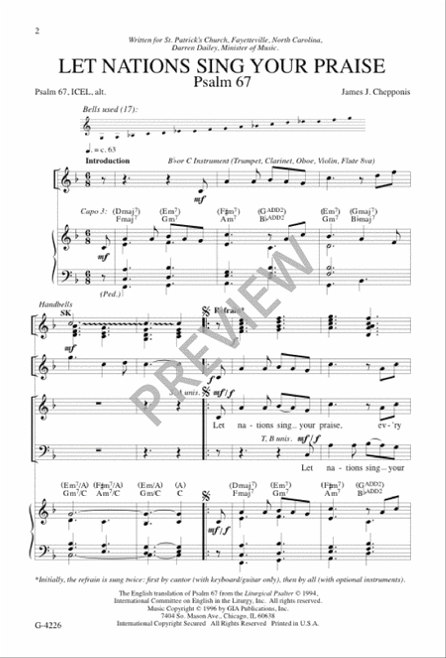 Let Nations Sing Your Praise 4-Part scores gallery preview page 1