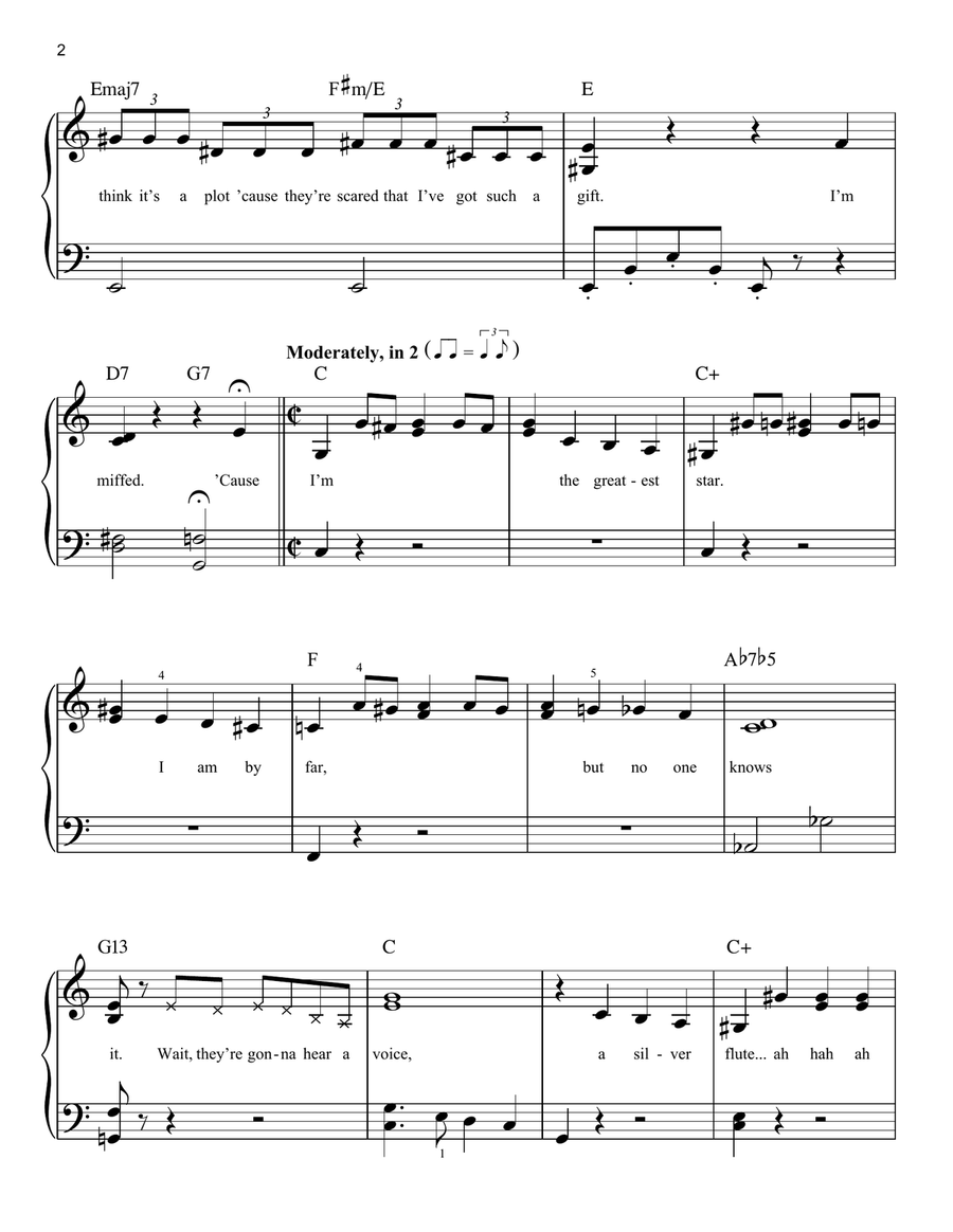 I'm The Greatest Star (from Funny Girl) Easy Piano scores gallery preview page 2