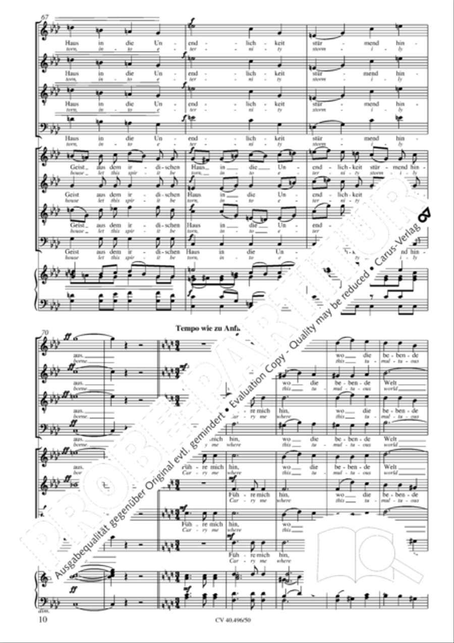 To the stormwind (An den Sturmwind) 4-Part scores gallery preview page 11