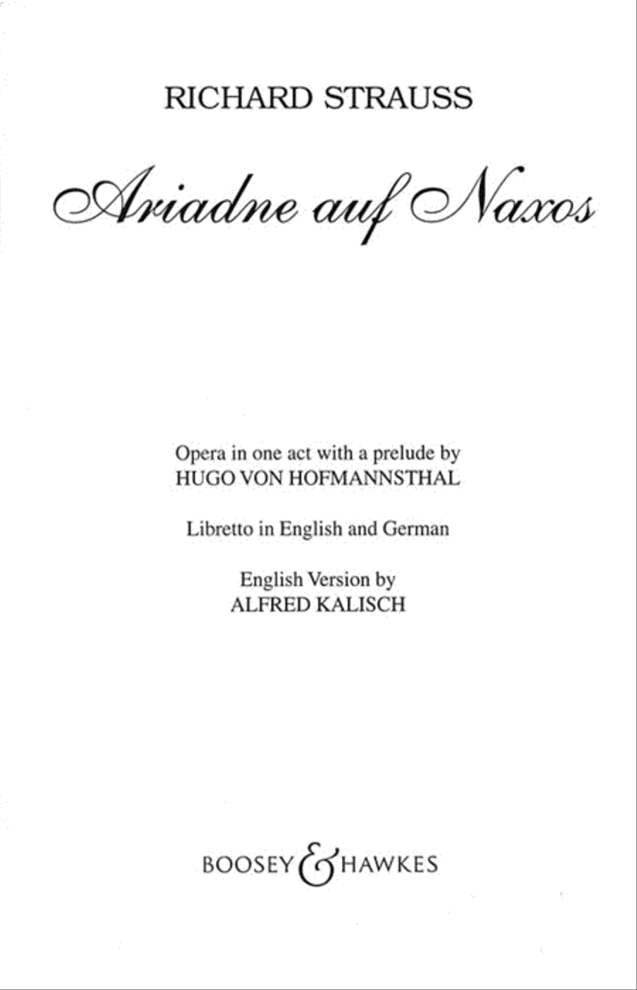 Ariadne auf Naxos, Op. 60 Choir scores gallery preview page 1