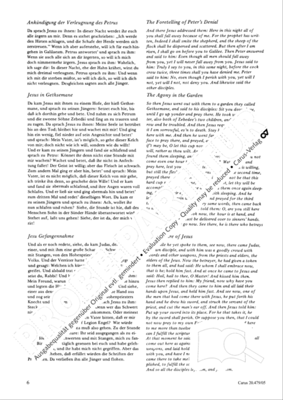 St. Matthew Passion (Matthaus-Passion) 4-Part scores gallery preview page 7