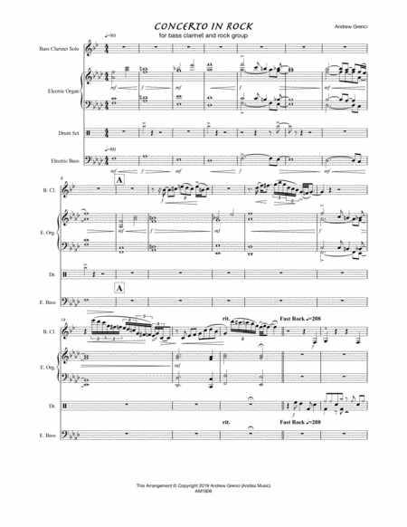 "Concerto in Rock" for bass clarinet and rock group