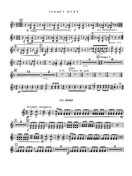 Third Suite (I. March, II. Waltz, III. Rondo): 1st & 2nd F Horns