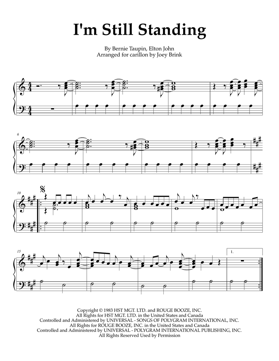 I'm Still Standing I'm Still Standing Part scores gallery preview page 1