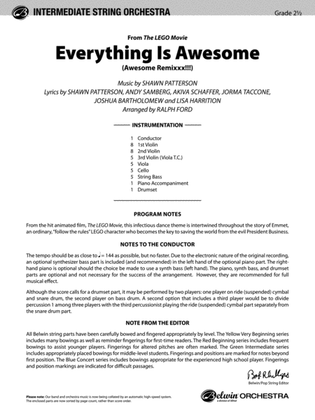 Everything Is Awesome (from The LEGO Movie): Score