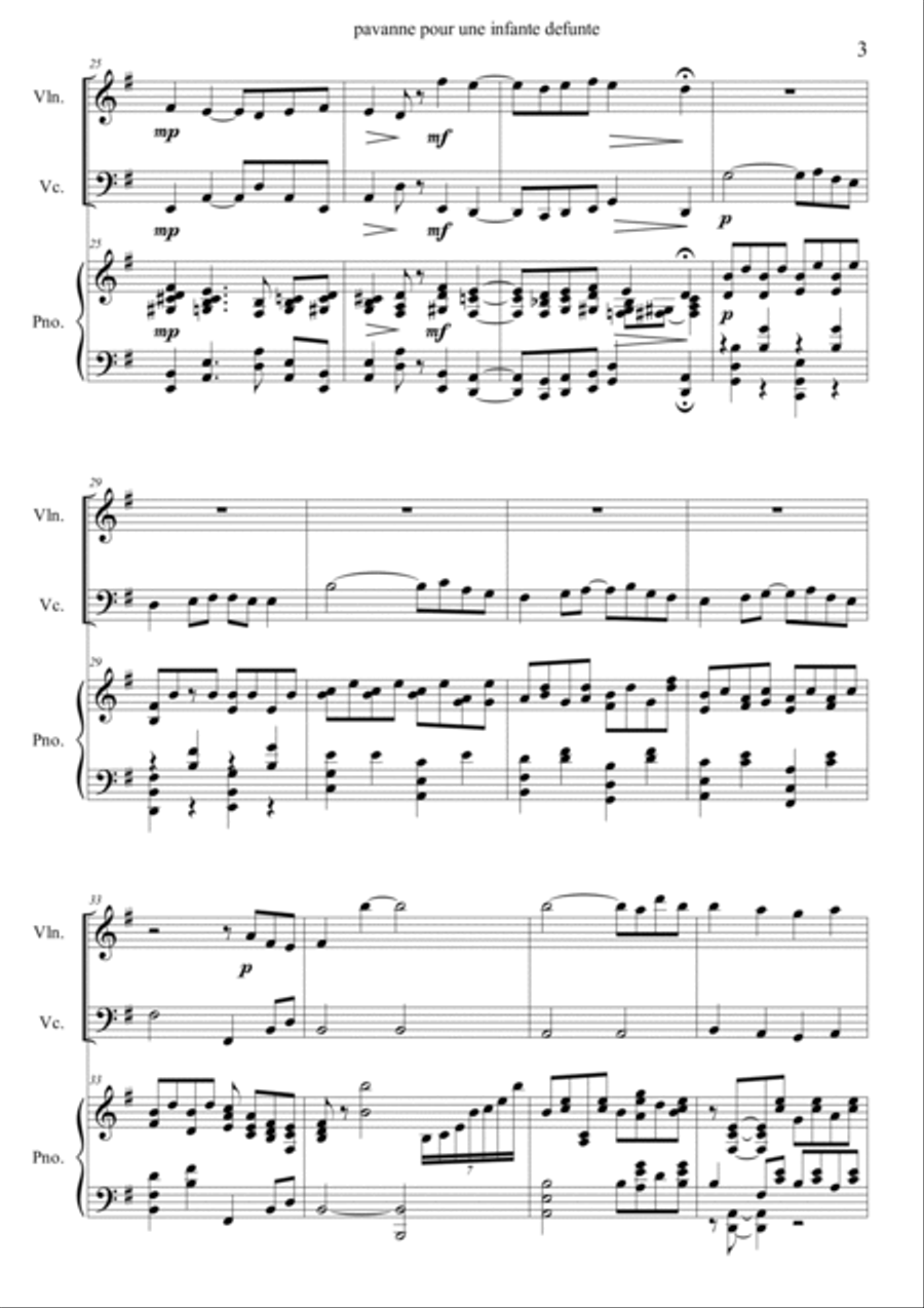 Pavanne Pour Une Infante Defunte Piano Trio scores gallery preview page 3