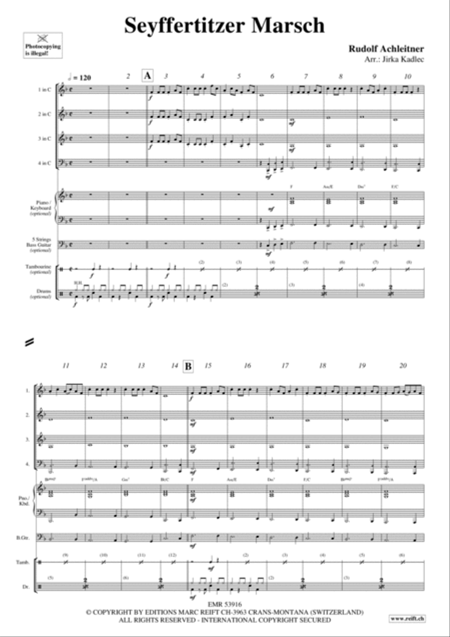 Seyffertitzer Marsch Woodwind Quartet scores gallery preview page 2