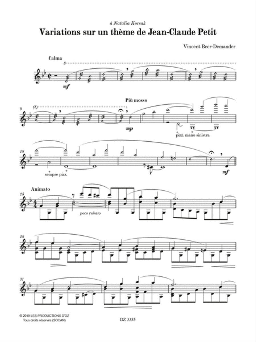 Variations sur un thème de Jean-Claude Petit Mandolin scores gallery preview page 2