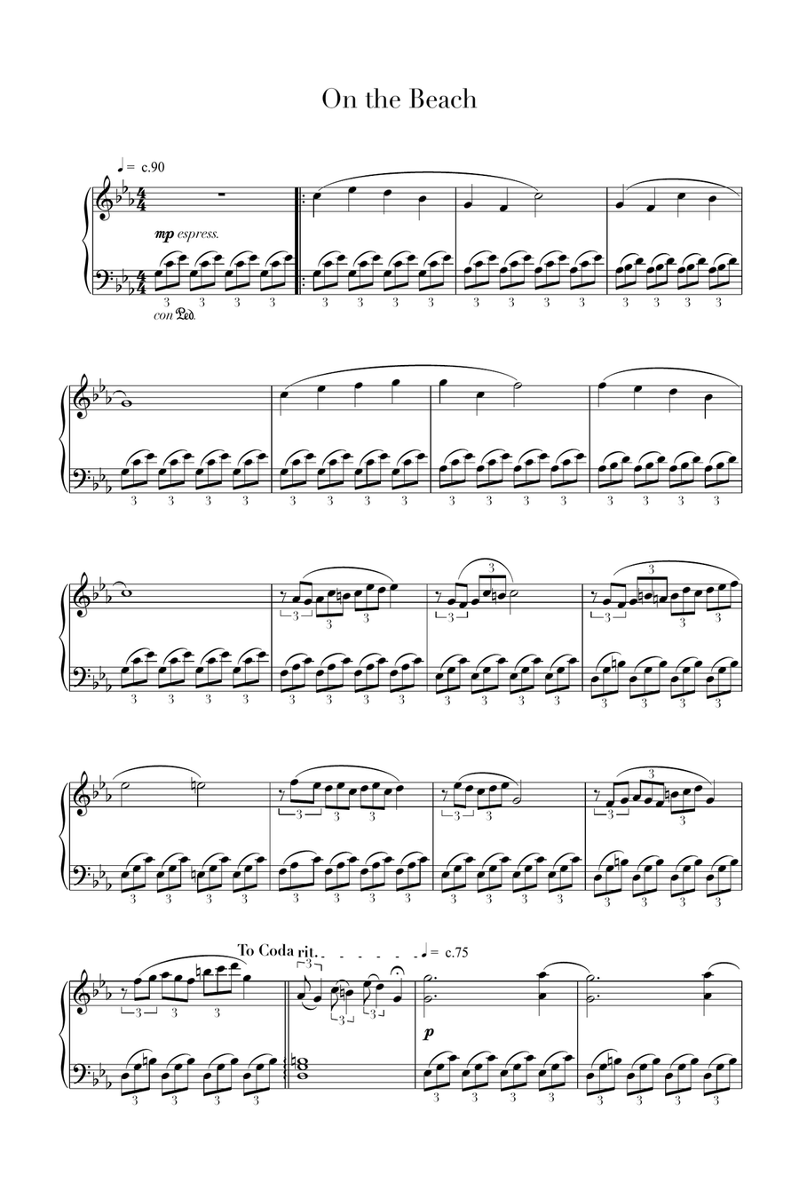 On the Beach Piano Solo scores gallery preview page 1