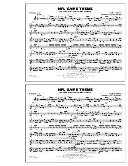 NFL Game Theme - Bb Tenor Sax