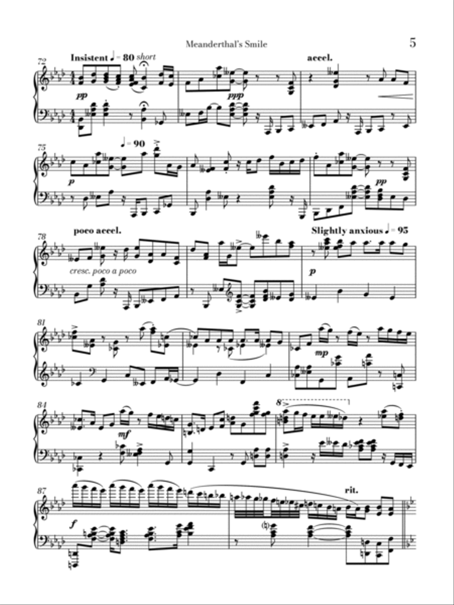 Meanderthal’s Smile Meanderthal’s Smile Piano Solo scores gallery preview page 5
