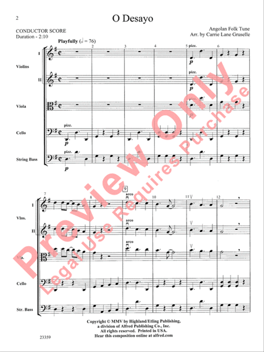 O Desayo O Desayo String Orchestra scores gallery preview page 3