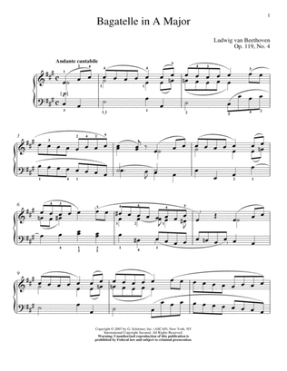 Bagatelle In A Major, Op. 119, No. 4