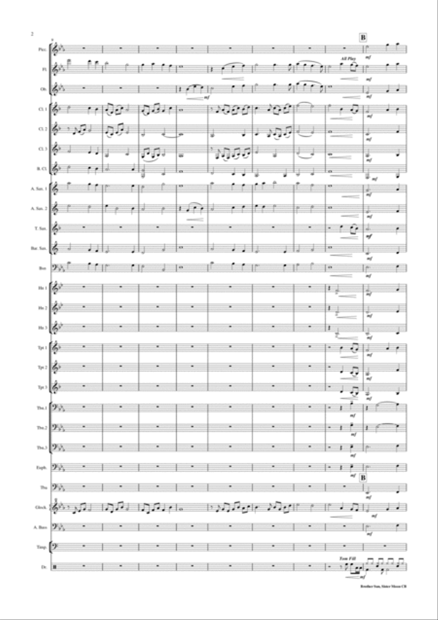 Brother Sun, Sister Moon Concert Band scores gallery preview page 3