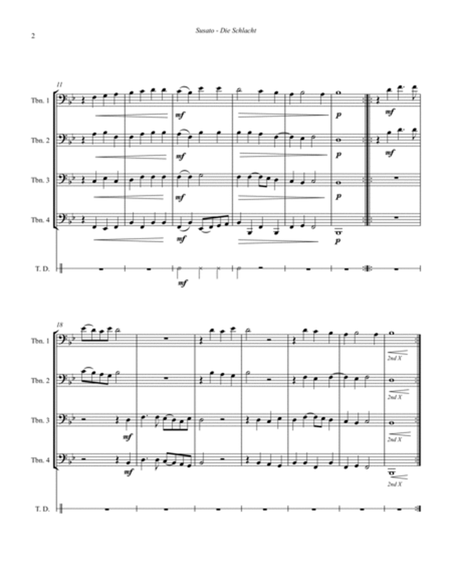 Die Schlacht (The Battle) for Trombone Quartet or Choir image number null