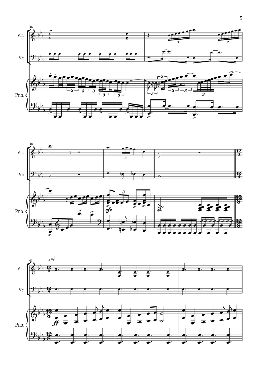 Bohemian Rhapsody Piano Trio scores gallery preview page 5