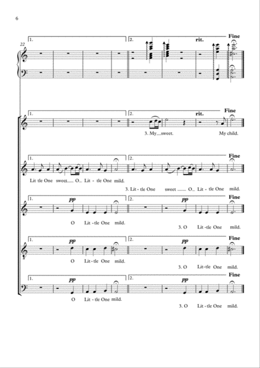 O Little One Sweet (Xmas Carol) Choir scores gallery preview page 6