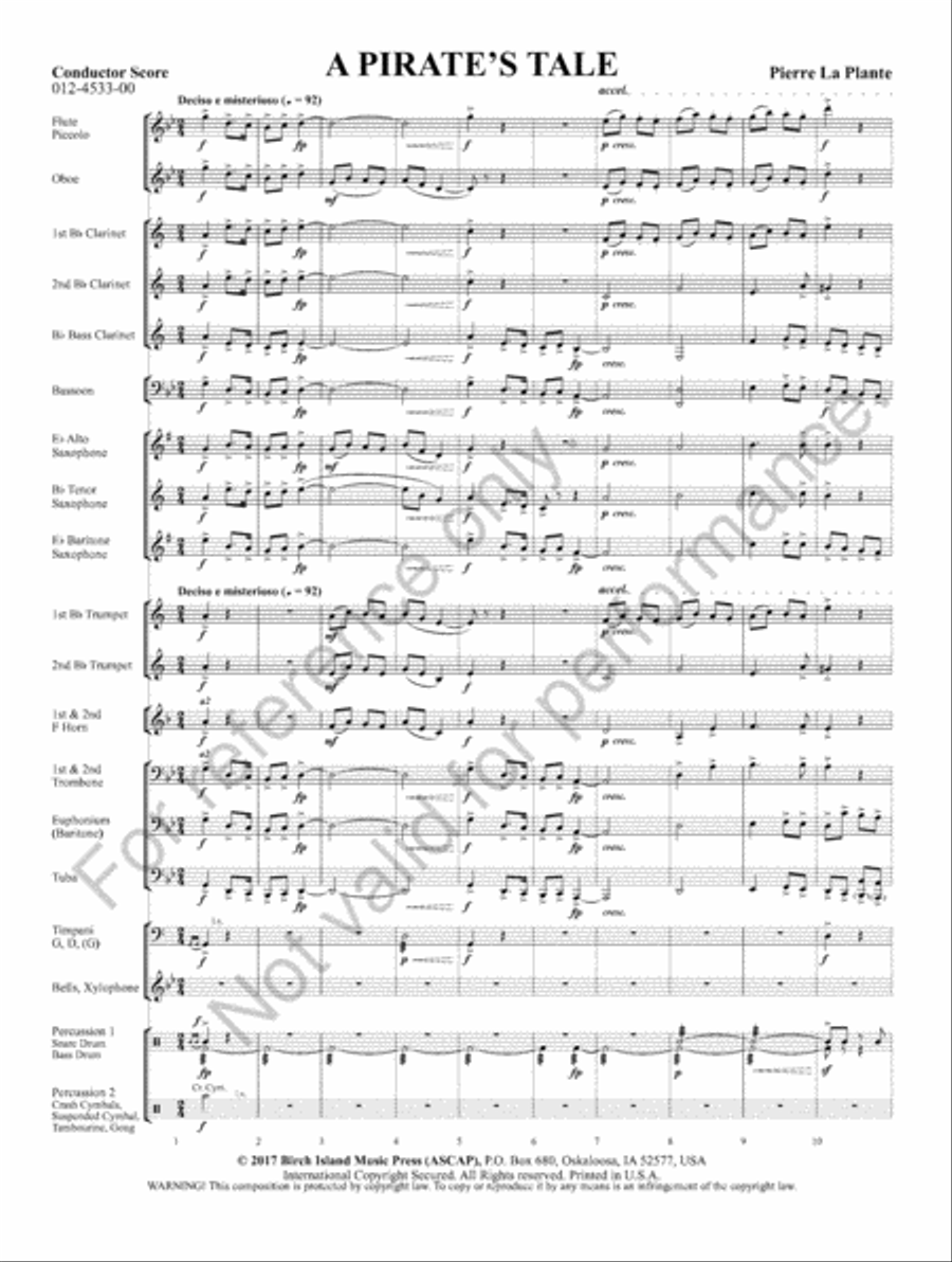 A Pirate's Tale Concert Band scores gallery preview page 4