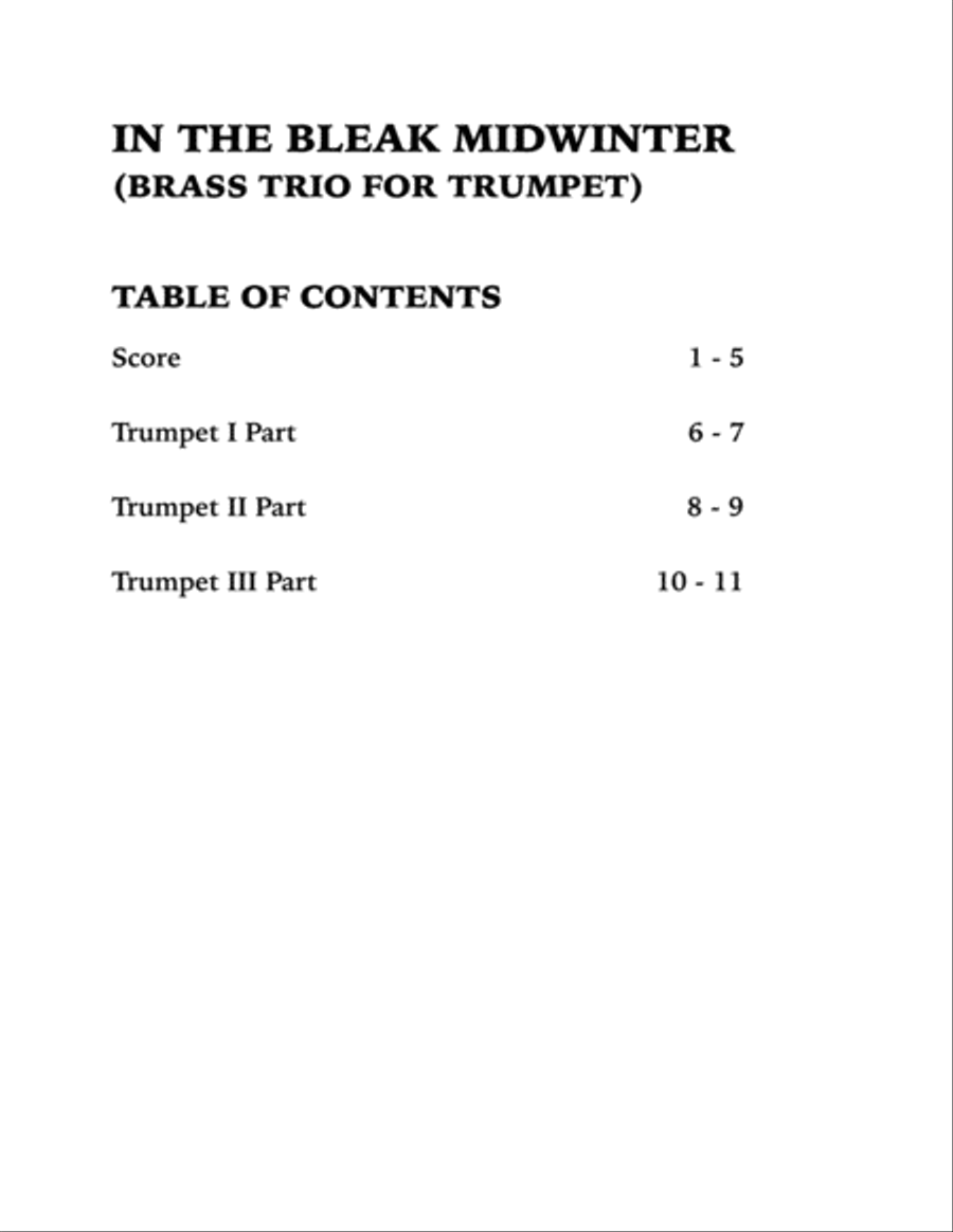 In the Bleak Midwinter (Trumpet Trio) Trumpet Trio scores gallery preview page 4