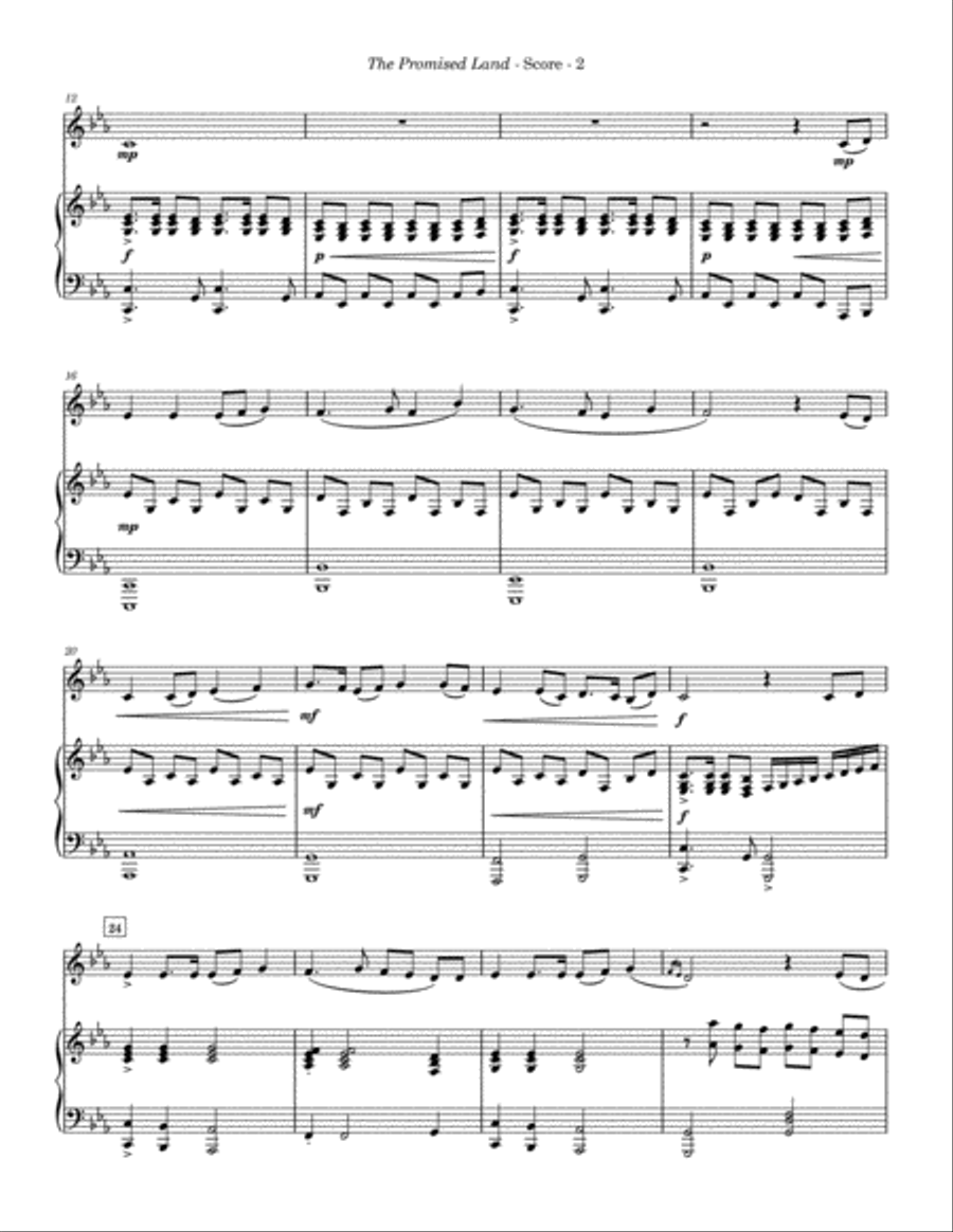 The Promised Land (On Jordan's Stormy Banks) Oboe Piano scores gallery preview page 3