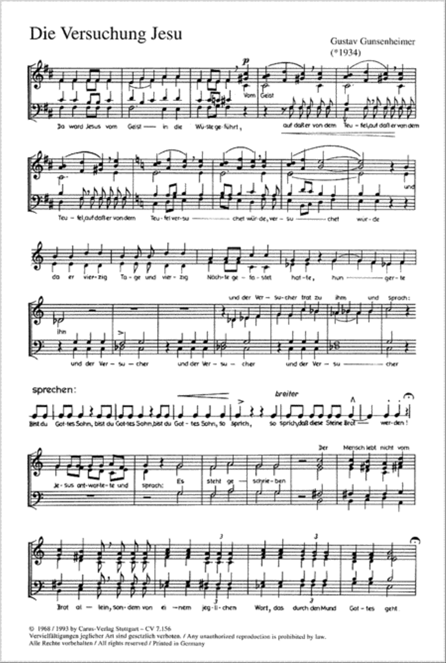 Die Versuchung Jesu SSATB scores gallery preview page 1
