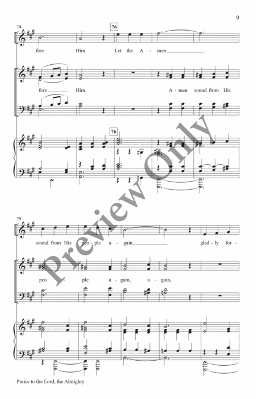 Praise to the Lord, the Almighty 4-Part scores gallery preview page 8