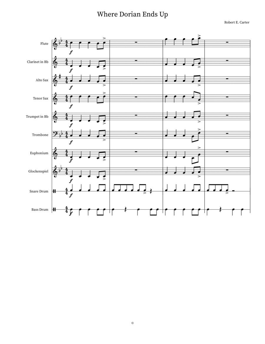 Where Dorian Ends Up Where Dorian Ends Up Concert Band scores gallery preview page 1