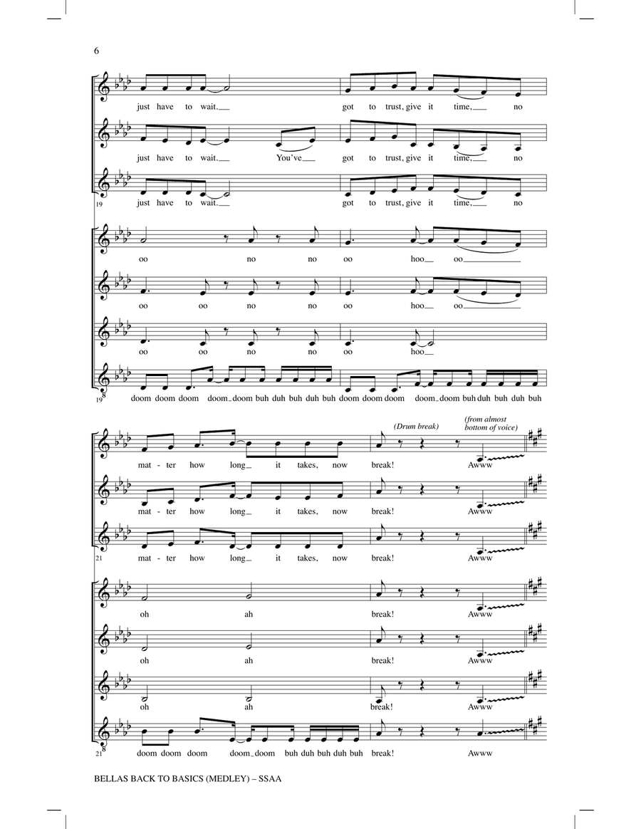 Bellas Back To Basics (Medley) SSAA scores gallery preview page 5