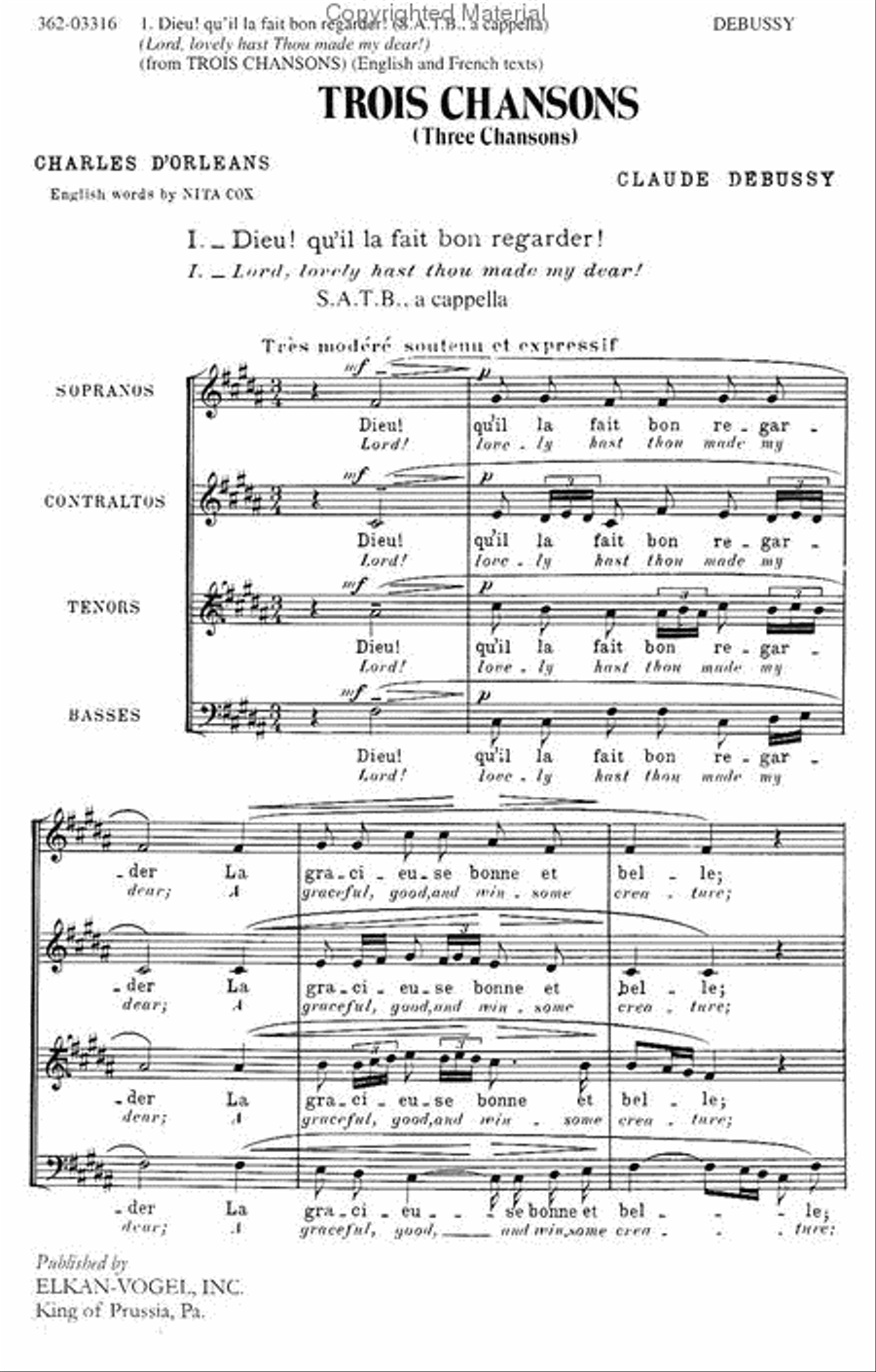 Trois Chansons Choir scores gallery preview page 2