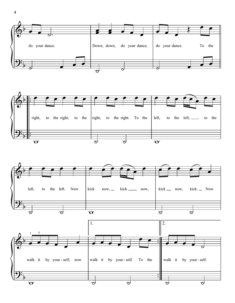 Cupid Shuffle Easy Piano scores gallery preview page 4
