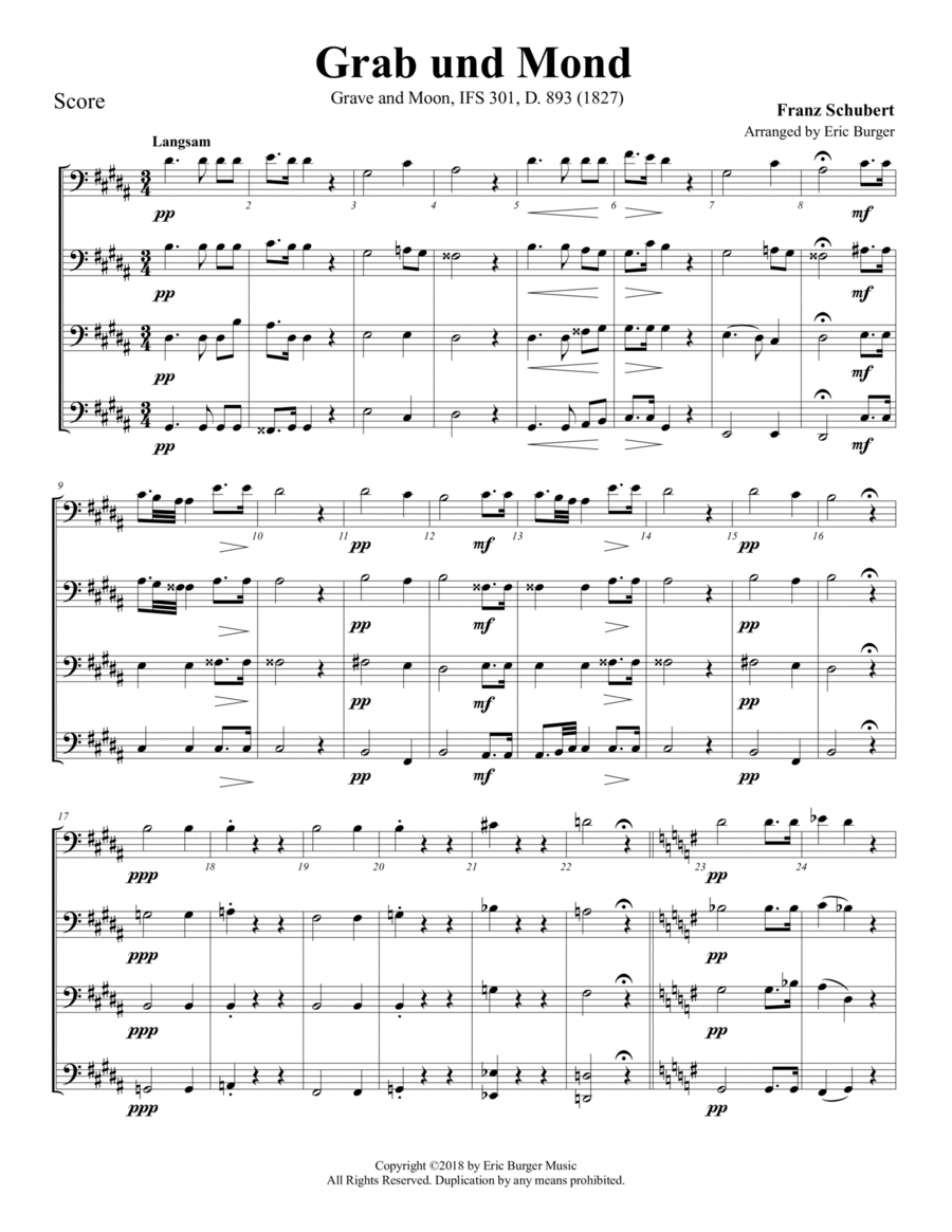 Grab und Mond for Trombone or Low Brass Quartet image number null