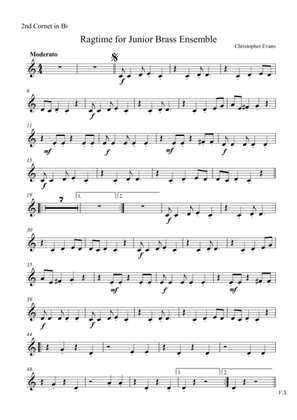 Ragtime For Junior Brass Ensemble - 2nd Cornet Part (Bb)