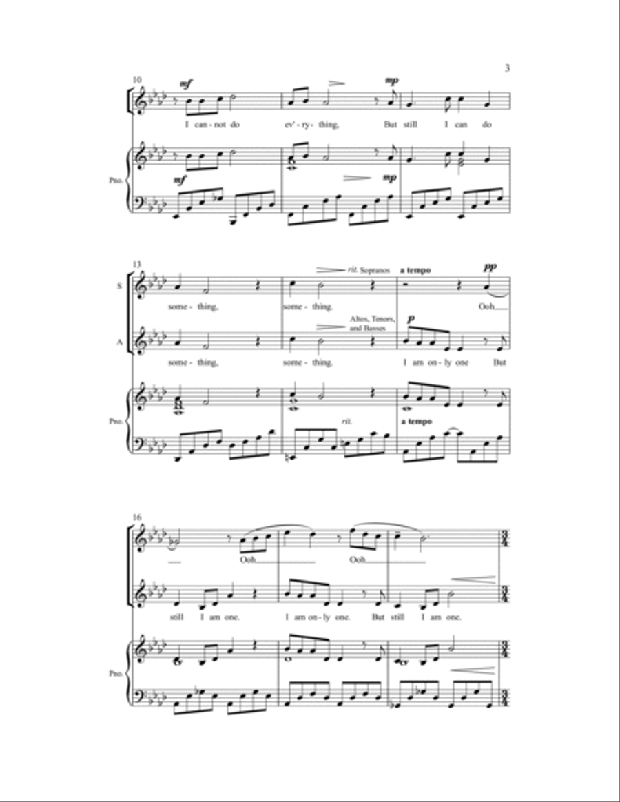 I Am Only One I Am Only One 4-Part scores gallery preview page 6