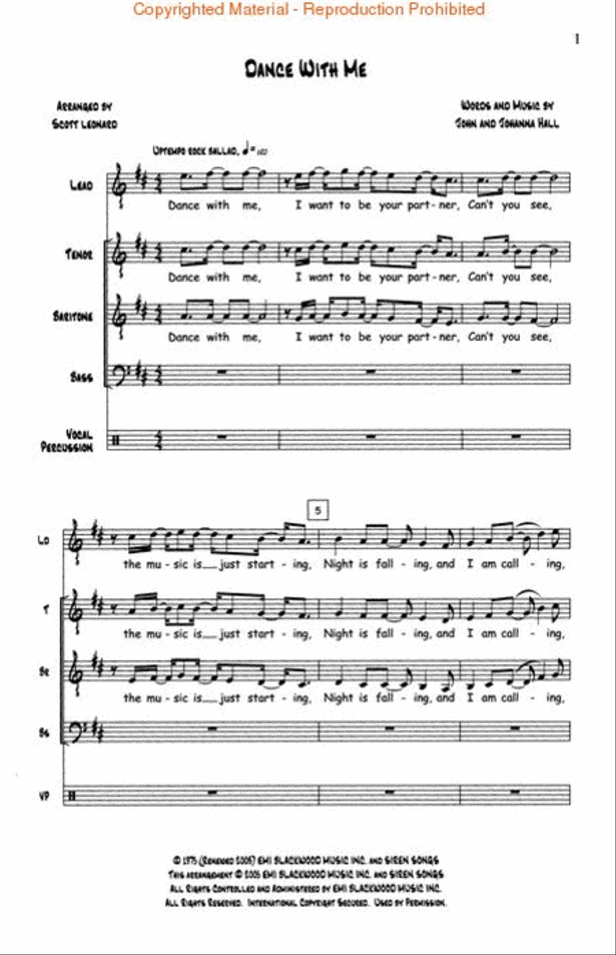 Scott Leonard Hits - As Arranged for Rockappella TTBB scores gallery preview page 2
