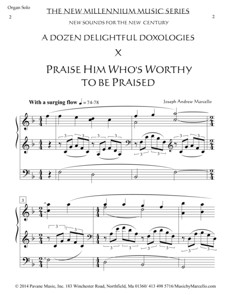 Delightful Doxology X - Praise Him Who's Worthy to Be Praised - Organ (F) image number null