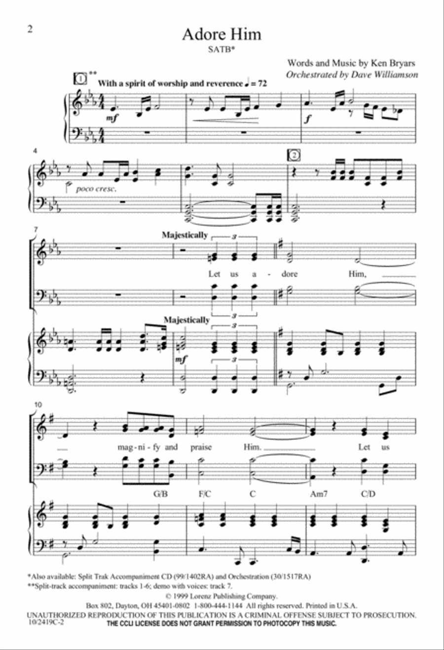 Adore Him 4-Part scores gallery preview page 2