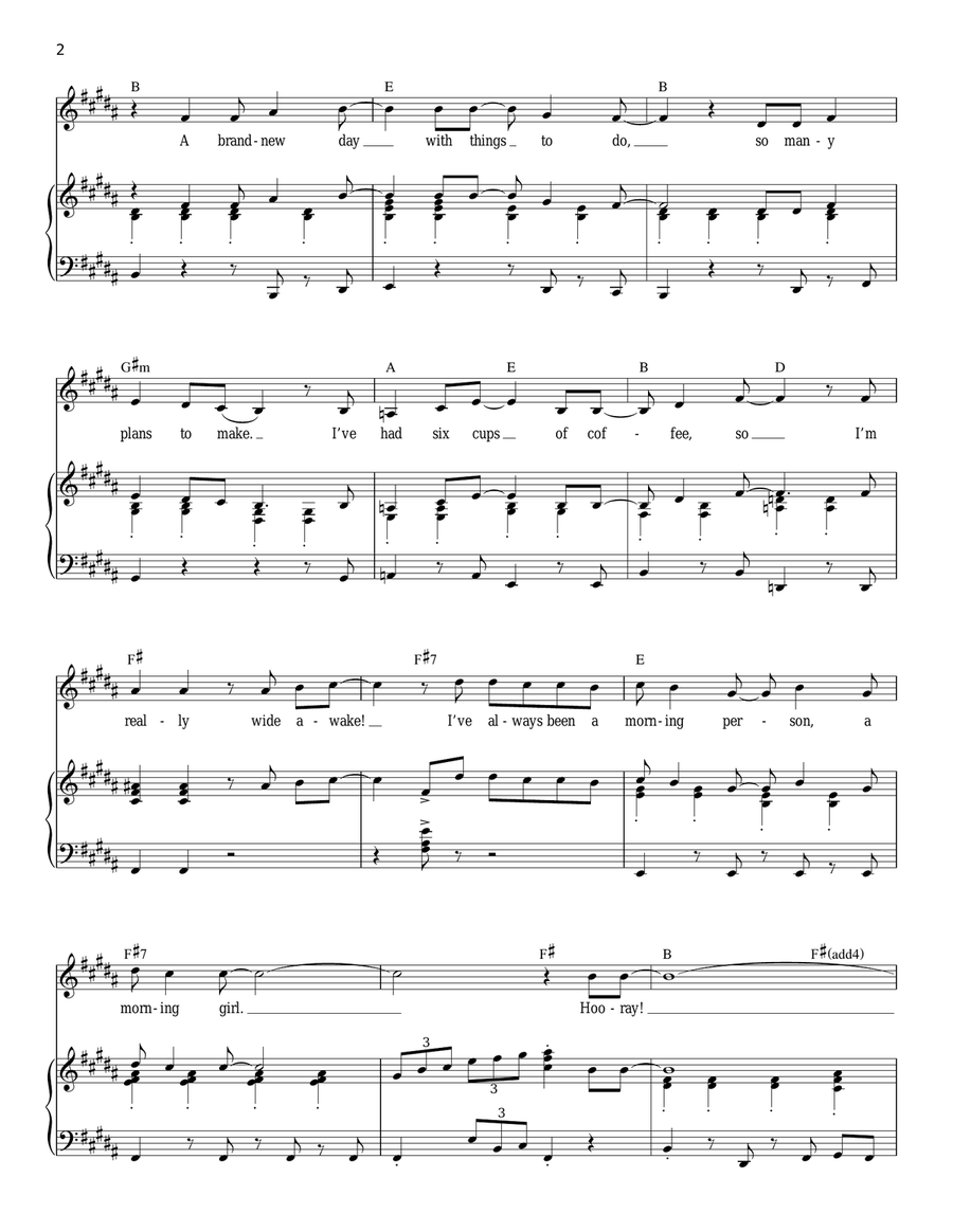 Morning Person Piano, Vocal scores gallery preview page 2