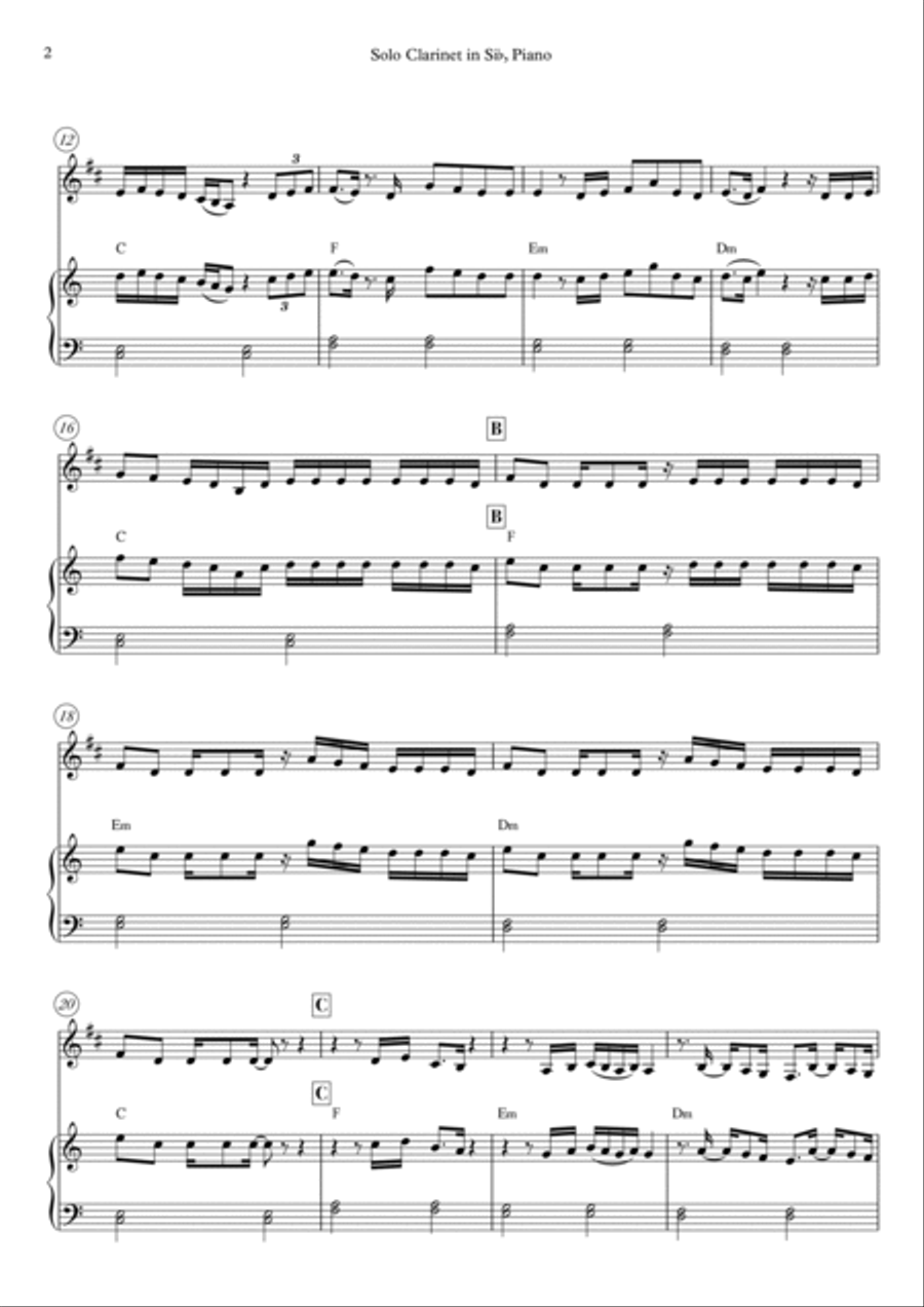 Peaches Clarinet Solo scores gallery preview page 2