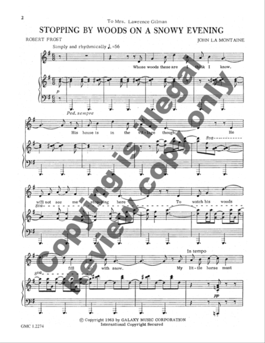 Stopping by Woods on a Snowy Evening Medium Voice scores gallery preview page 3