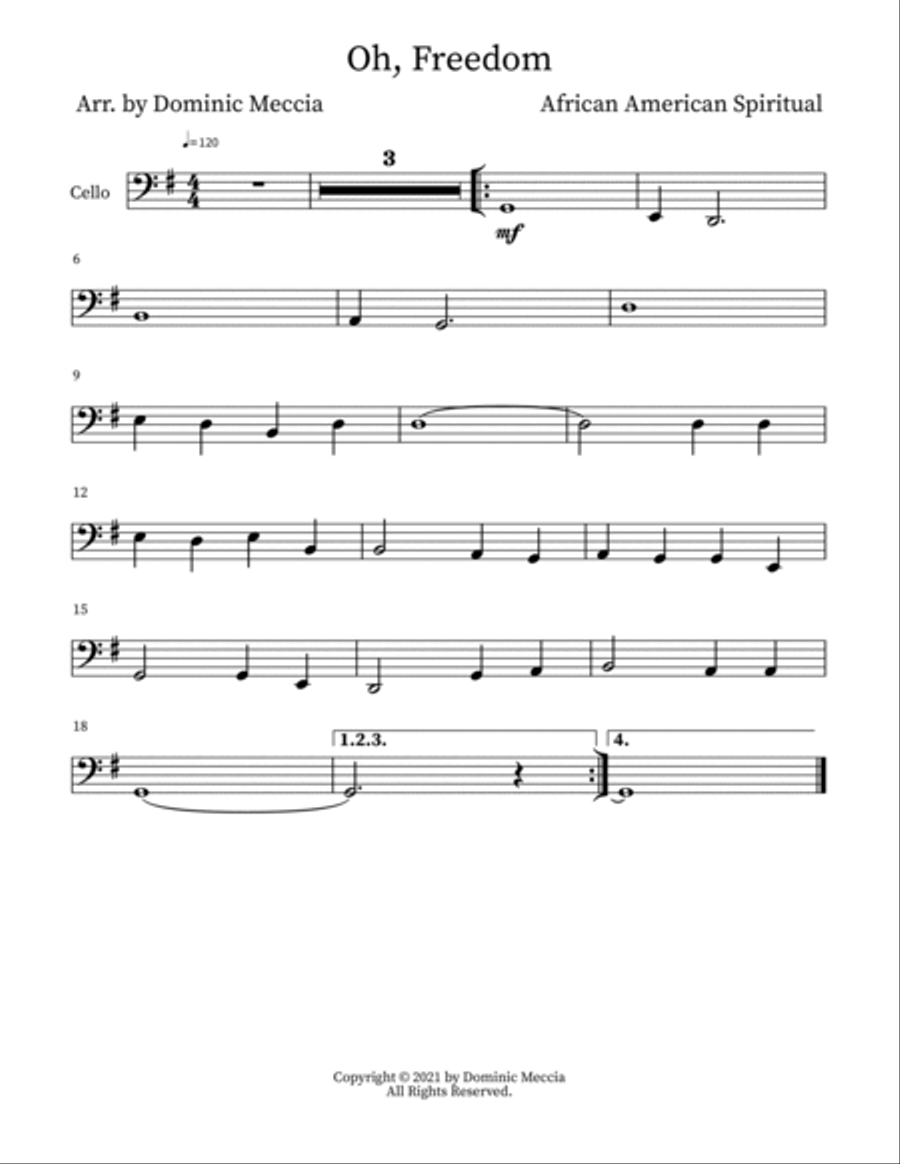 Oh, Freedom Piano scores gallery preview page 3
