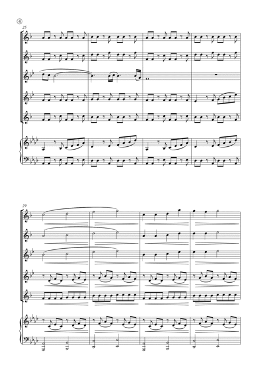 My Girl Saxophone Quintet scores gallery preview page 4